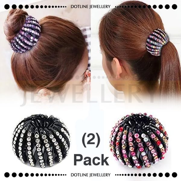 Dotline Jewellery Stylish Crystal Hair Claw, Sweet Girls Spring Summer Crystal Hair Clips, Rhinestone Ponytail Holder Hair JHC03 - Image 7