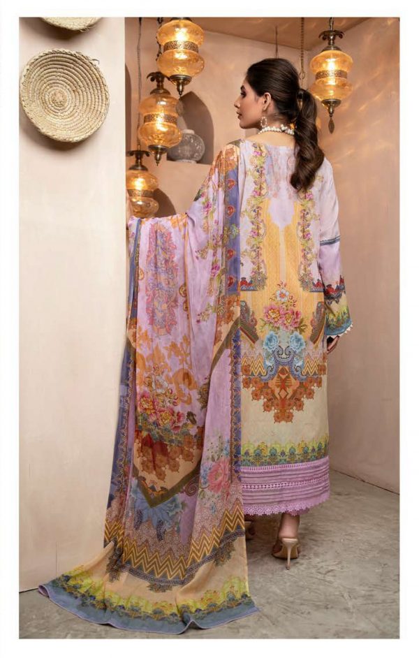 Gull Jee Embroidered Lawn Floral Bareez with Bamber Duppata GFB2103A4 - Image 2