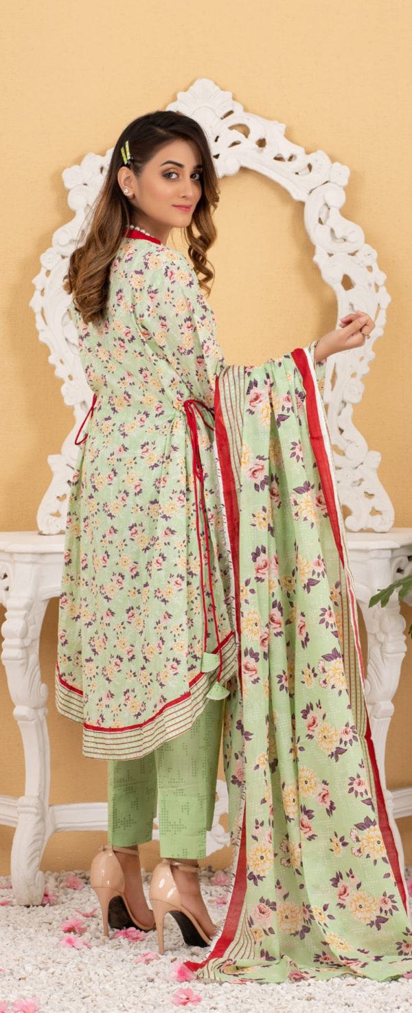 Regalia Orchid Printed Lawn with Printed Trousers 3 Pcs Vol-2, M-04 - Image 3