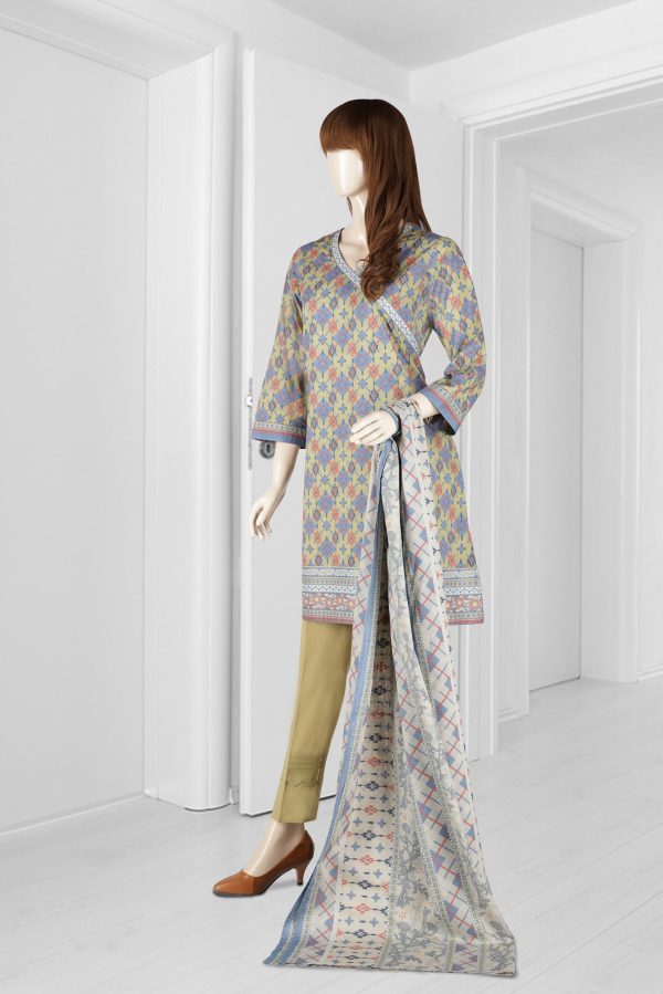 Printed Lawn 2 Piece (Kameez Dupatta) UM-2108-18A - Image 3