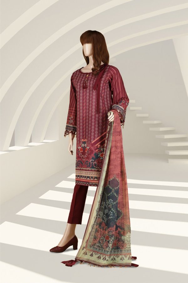 Saya Printed Lawn 2 Piece (Kameez Dupatta) UP-2102-04B - Image 3