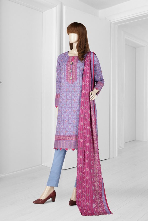 Saya Printed Lawn 2 Piece (Kameez Dupatta) UP-2108-21C - Image 3