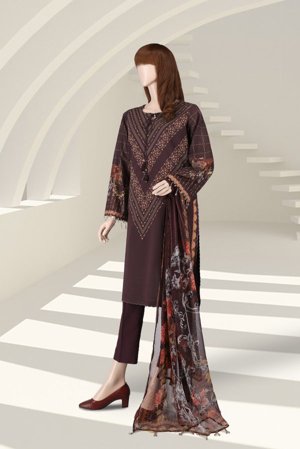 Saya Printed Lawn 2 Piece (Kameez Dupatta) UR-2102-13C - Image 3