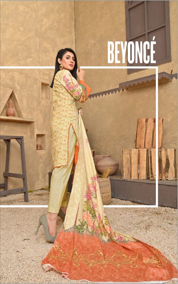 Maan Suraya Lawn Shirt with Embroidered Voile Dupatta Mother's Collection Dania M-03 - Image 3