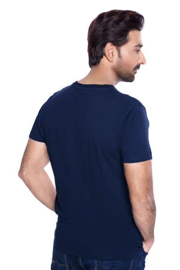 Offbeat Navy Blue Offbeat Printed T-Shirt - Image 4