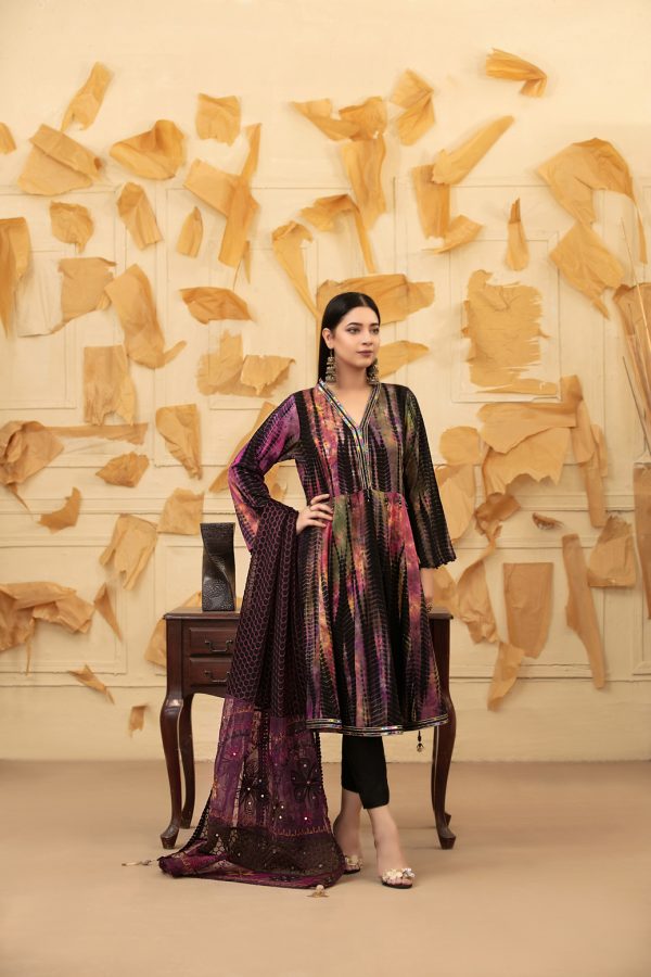 Tawakkal 3 Piece Un-Stitched Tie & Dye Linen with Fancy Heavy Embroidered Dupattas D-1855