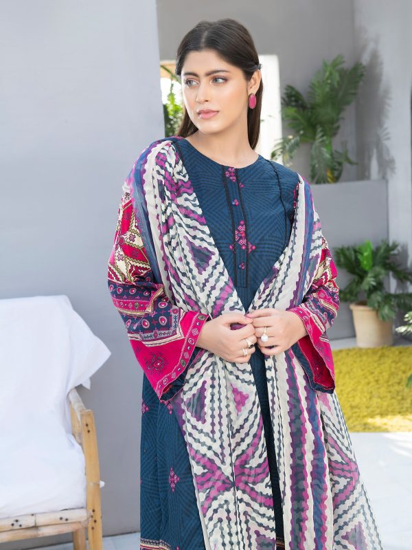 Limelight PRINTED LAWN 3PC SUIT U1871SU-3PC-BLU - Image 4