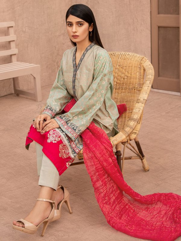 Limelight PRINTED LAWN 3PC SUIT U1139SU-3PC-GRN - Image 4