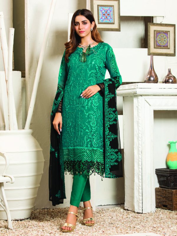 Bin Hameed Embroidered Chiffon Luxury Collection D#5 - Image 3