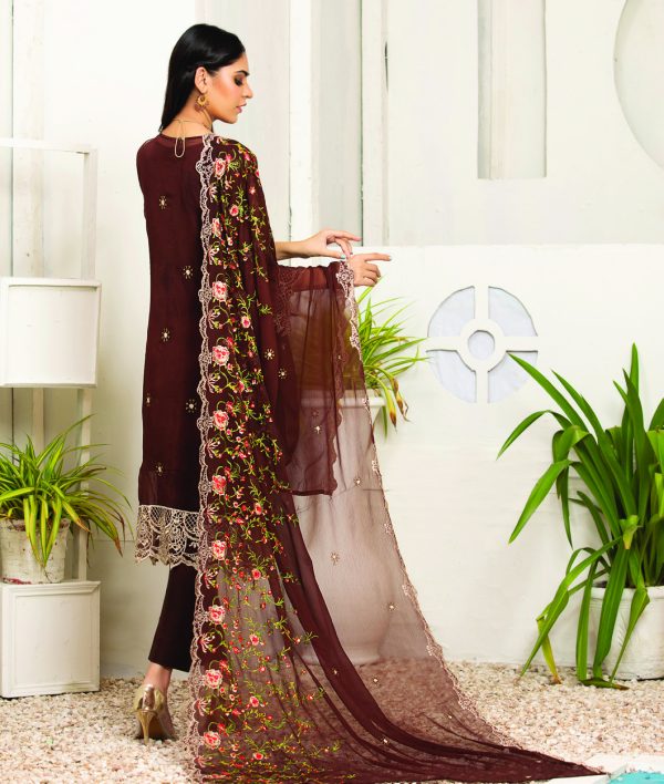 Bin Hameed Embroidered Chiffon Luxury Collection D#9 - Image 3