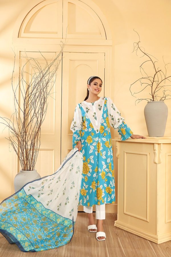 Nishatlinen Crinkle Chiffon Lawn Printed 2 Pices 42101315 - Image 2