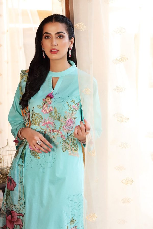 Nishatlinen Fine Slub Net EMB Lawn Cambric 42101512 - Image 3