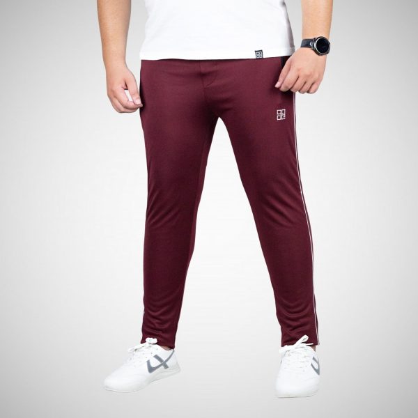 Brocode Maroon Trouser With Dual Piping - Image 2