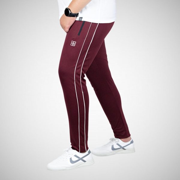 Brocode Maroon Trouser With Dual Piping - Image 3