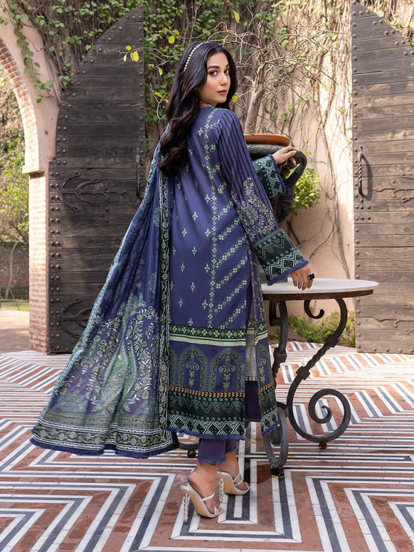 Salitex 3 Piece Unstitched - Digital Printed Lawn Shirt & Dupatta with Dyed Cambric Trouser - Sana Sara (SS-00020UT) - Image 4