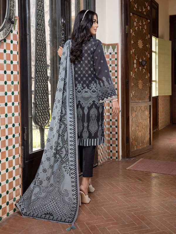 Salitex 3 Piece Unstitched - Digital Printed Lawn Shirt & Dupatta with Dyed Cambric Trouser - Sana Sara (SS-00010UT) - Image 4