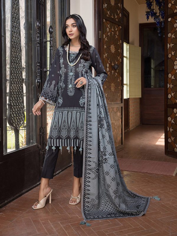 Salitex 3 Piece Unstitched - Digital Printed Lawn Shirt & Dupatta with Dyed Cambric Trouser - Sana Sara (SS-00010UT)