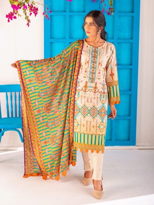 Salitex 3 Piece Unstitched - Printed Lawn Suit -Zeva (IP-00140AUT) - Image 4