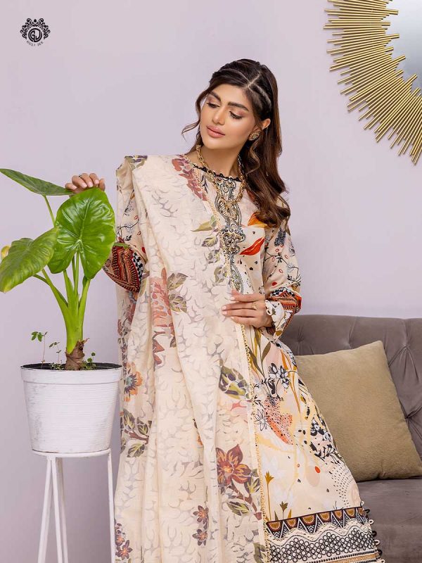 Gull Jee 3 Piece UN-STITCHED (SHIRT TROUSER & DUPATTA) GFL2201A7 - Image 2