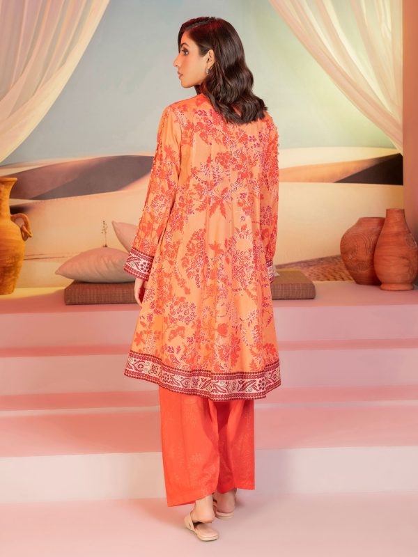 Lime Light 2 Piece Printed Lawn Suit Peach U2060SU - Image 3