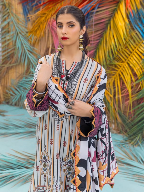 Salitex Sana Sara 3 Piece Unstitched - Digital Printed Lawn Suit (SS-00046UT) - Image 2