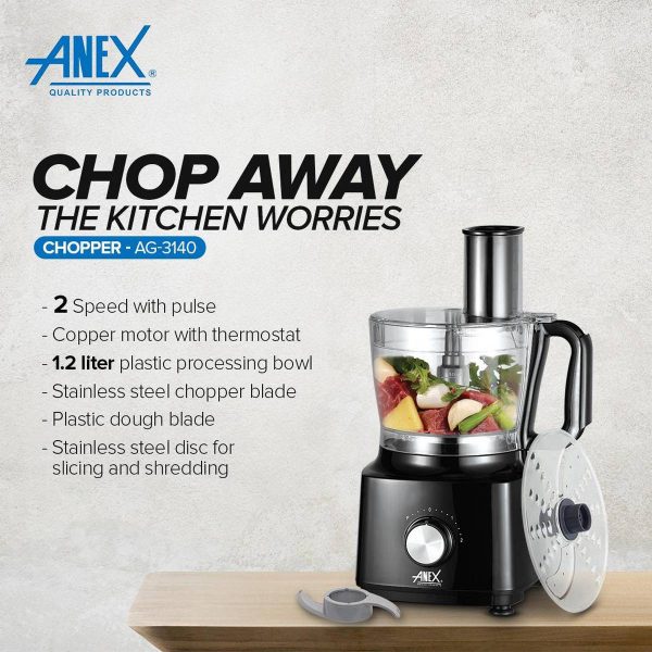 Anex Chopper With Vegetable Cutter - AG-3140