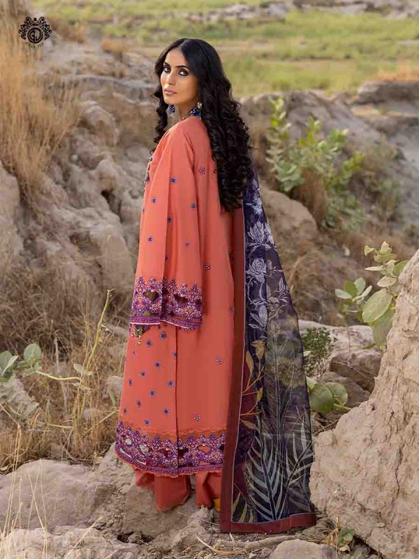 Gull Jee Raizah 3 Piece UN-STITCHED (SHIRT TROUSER & DUPATTA) GRZ2201A6 - Image 3