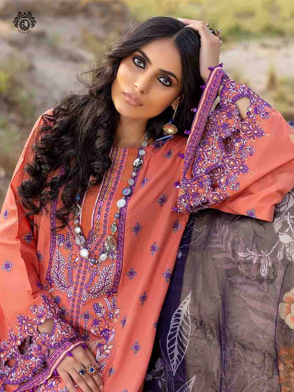 Gull Jee Raizah 3 Piece UN-STITCHED (SHIRT TROUSER & DUPATTA) GRZ2201A6 - Image 2