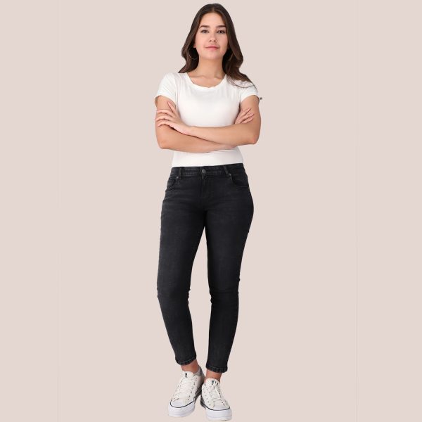 Rivvet Leila Skinny Mid Rise Black Free Fit Eco