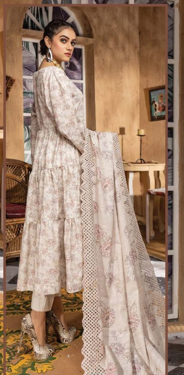 Johra Gul-E-Zar Digital Printed & Embroidered Khaddar JR-887 - Image 2