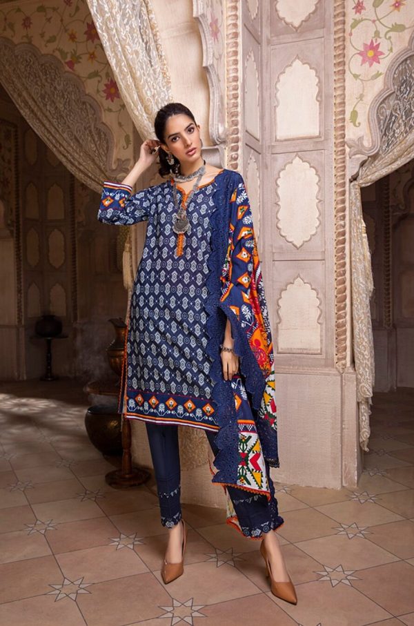 Regalia Printed And Embroidered Khaddar