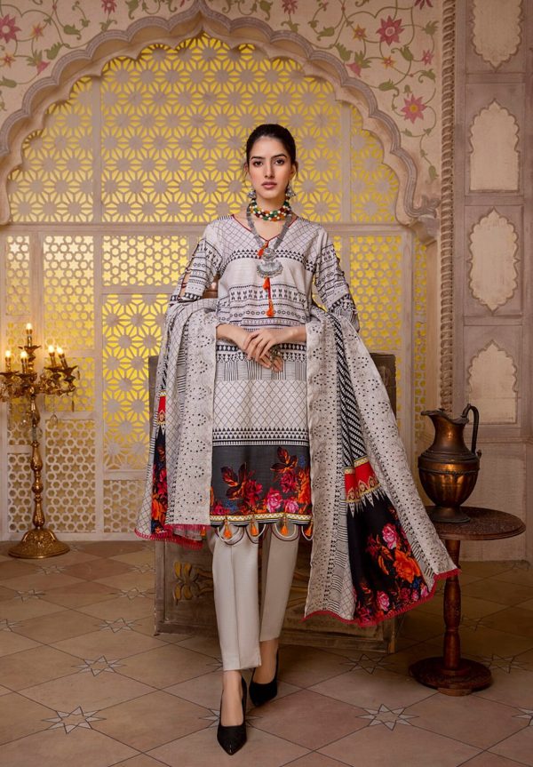 Regalia Printed And Embroidered Khaddar