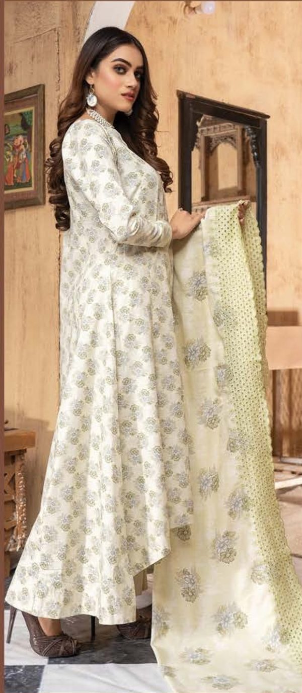 Johra Gul-E-Zar Digital Printed & Embroidered Khaddar JR-881 - Image 2