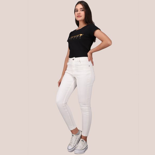 Rivvet Iris Skinny High Rise Organic White Free Fit - Image 2