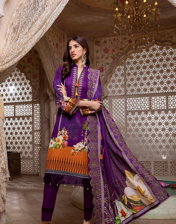 Regalia Printed And Embroidered Khaddar