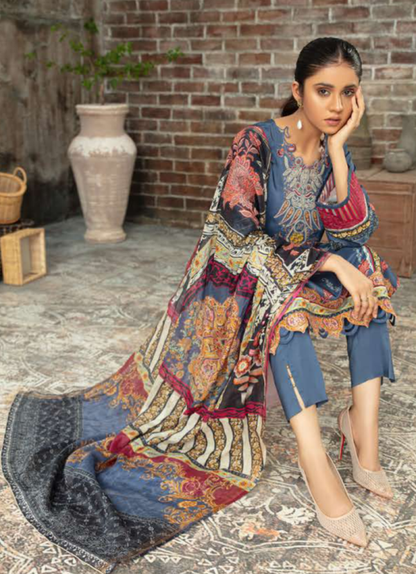 Gull Jee Gull Rang 3 PC UNSTITCHED (SHIRT TROUSER & DUPATTA) GullJee-GR2101-A5 - Image 2