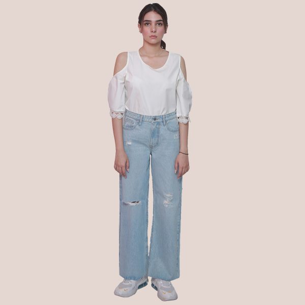 Rivvet Eva Wide Leg Jeans Sky Blue