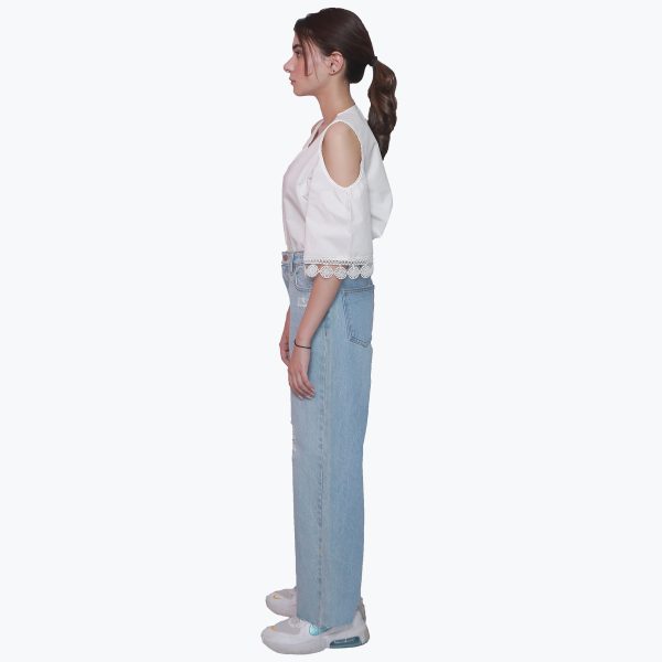 Rivvet Eva Wide Leg Jeans Sky Blue - Image 3