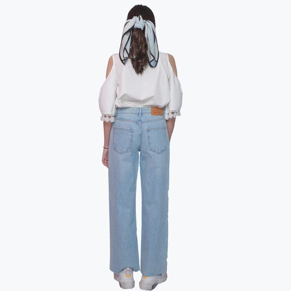 Rivvet Eva Wide Leg Jeans Sky Blue - Image 4