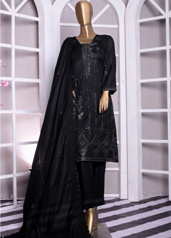 MTF Embroidered Lawn Suits Unstitched 3 Piece MTF22BW 08 - Black & White Collection - Image 2