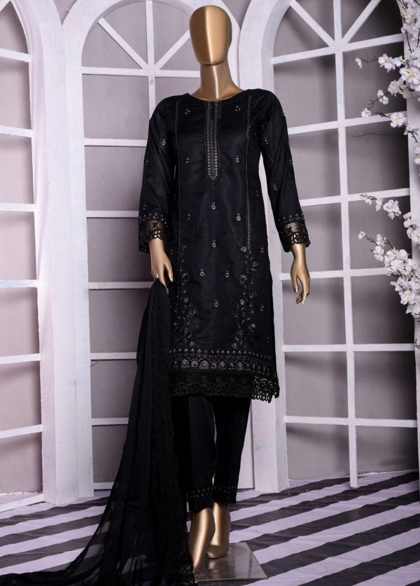 MTF Embroidered Lawn Suits Unstitched 3 Piece MTF22BW 08 - Black & White Collection