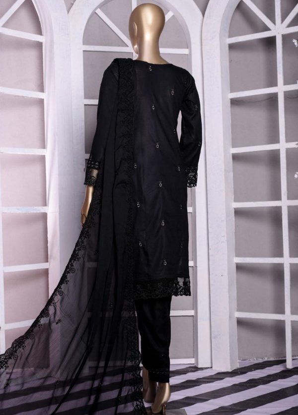 MTF Embroidered Lawn Suits Unstitched 3 Piece MTF22BW 08 - Black & White Collection - Image 3