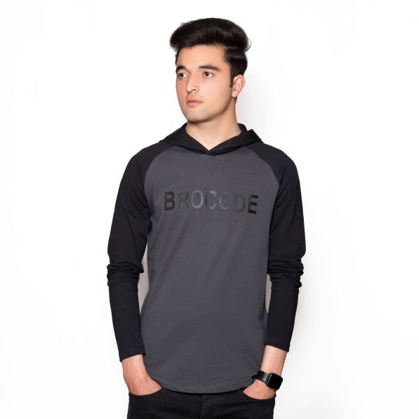 Smoke Grey & Black Raglan with Hood - Image 2