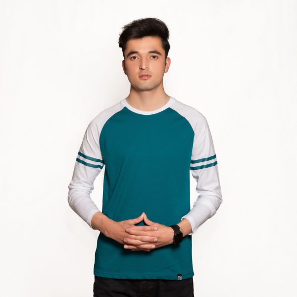 Teal & White Baseball Raglan