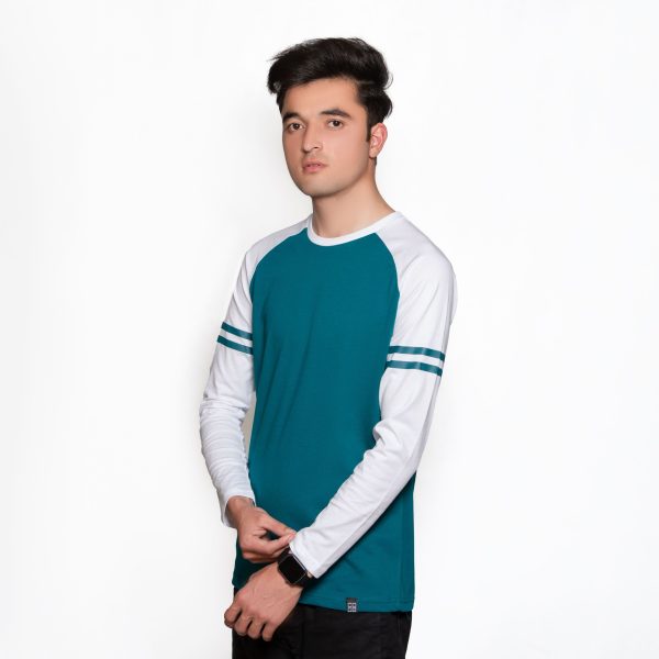 Teal & White Baseball Raglan - Image 3