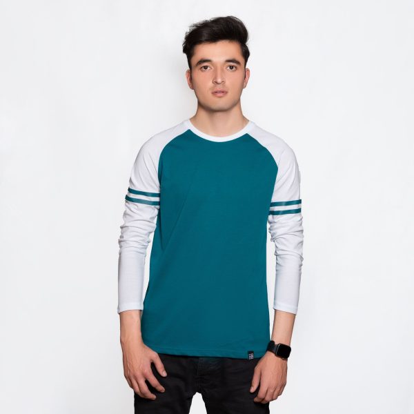 Teal & White Baseball Raglan - Image 2