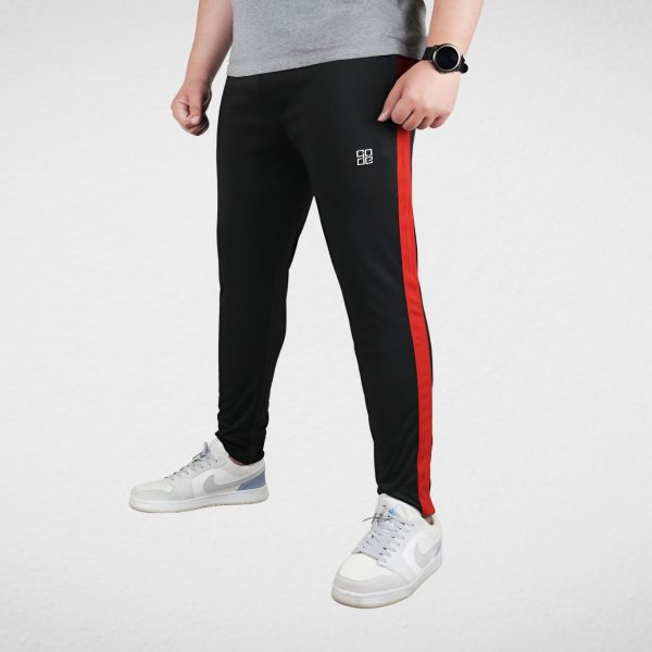 Black Trouser With Red Mesh Panel