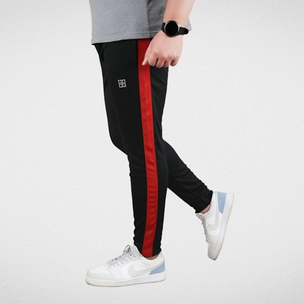 Black Trouser With Red Mesh Panel - Image 4