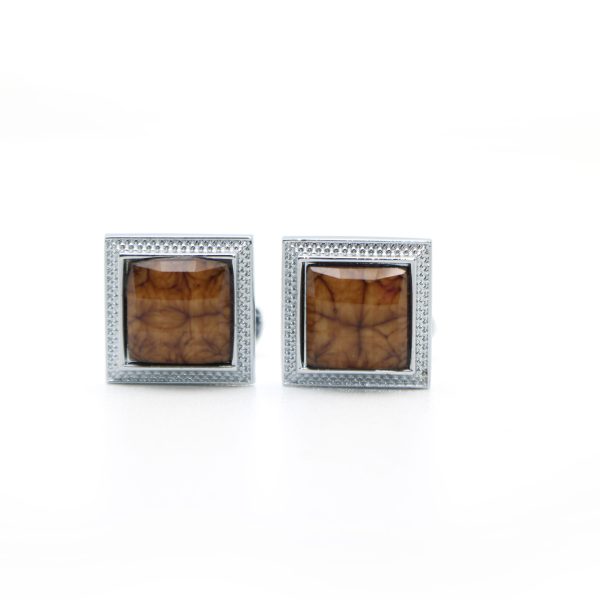 Cufflers Classic Cufflinks for Men's Shirt with a Gift Box - CU-0003 - Brown