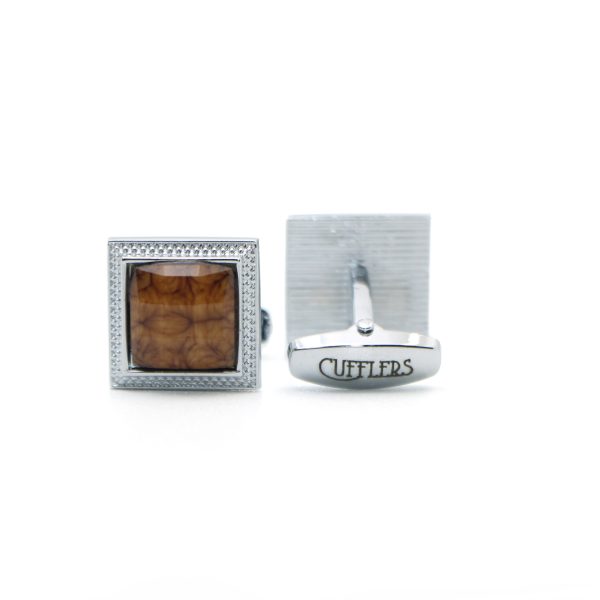 Cufflers Classic Cufflinks for Men's Shirt with a Gift Box - CU-0003 - Brown - Image 2